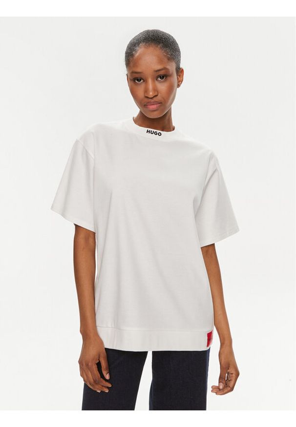 Hugo T-Shirt Dina 50514869 Biały Relaxed Fit. Kolor: biały. Materiał: bawełna