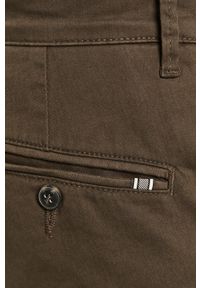 Tailored & Originals - Spodnie. Kolor: oliwkowy. Materiał: tkanina, bawełna, elastan. Wzór: gładki #2