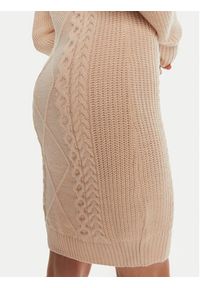 Guess Sukienka dzianinowa Serena W4BK17 Z3HW0 Beżowy Regular Fit. Kolor: beżowy. Materiał: syntetyk
