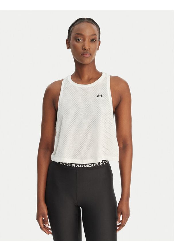 Under Armour T-Shirt Motion 6011229 Biały Slim Fit. Kolor: biały. Materiał: syntetyk