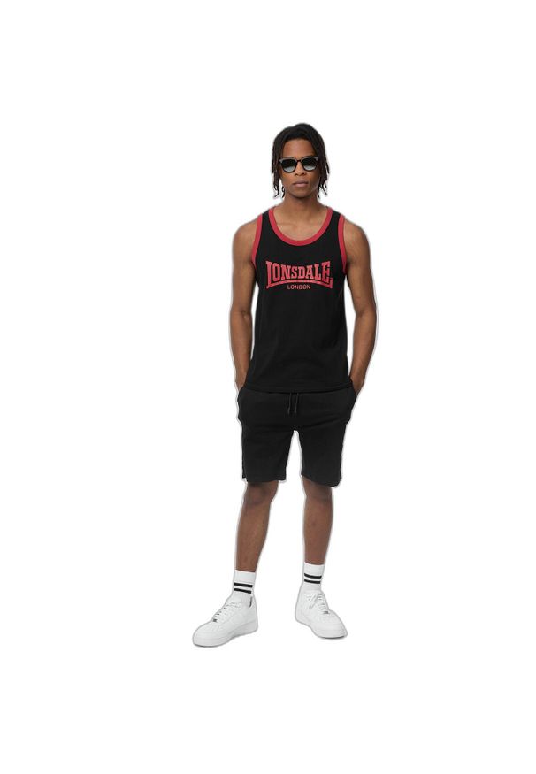Tank top Lonsdale Knockan. Kolor: czarny, czerwony, wielokolorowy. Materiał: tkanina, bawełna. Długość rękawa: bez rękawów