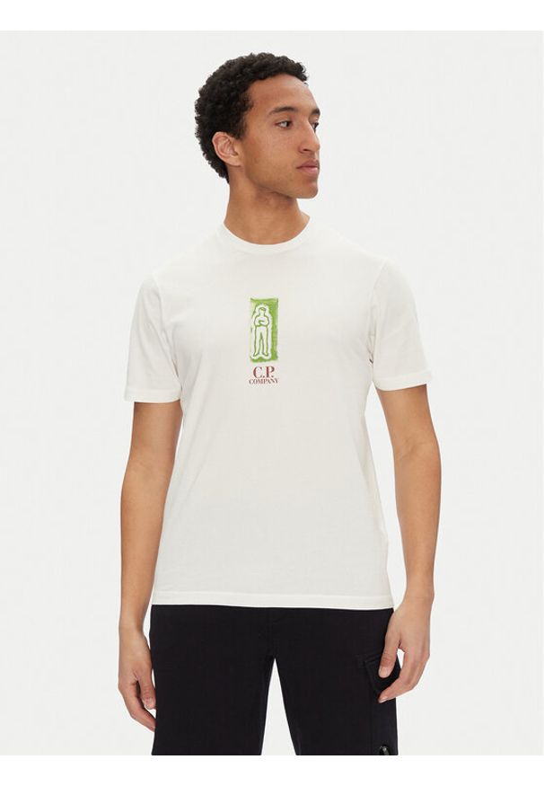 C.P. Company T-Shirt 18CMTS310A005431G Biały Regular Fit. Kolor: biały. Materiał: bawełna