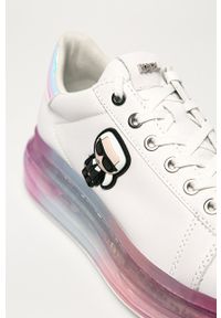 Karl Lagerfeld - Buty skórzane KL62689.01I. Nosek buta: okrągły. Zapięcie: sznurówki. Kolor: biały. Materiał: skóra. Obcas: na platformie #5