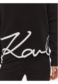 Karl Lagerfeld - KARL LAGERFELD Bluza A1W20010 Czarny Regular Fit. Typ kołnierza: dekolt w karo. Kolor: czarny. Materiał: bawełna #4