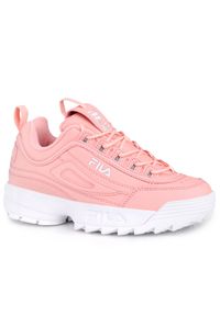 Buty sportowe damskie Fila DISRUPTOR LOW WMN. Zapięcie: sznurówki. Kolor: pomarańczowy, różowy, wielokolorowy. Materiał: syntetyk, materiał. Szerokość cholewki: normalna. Sport: turystyka piesza