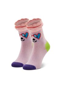Happy-Socks - Happy Socks Skarpety Wysokie Dziecięce KPDL01-3300 Różowy. Kolor: różowy. Materiał: materiał