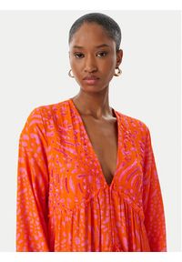 LOLA CASADEMUNT Sukienka letnia LS2616079 Pomarańczowy Relaxed Fit. Kolor: pomarańczowy. Materiał: wiskoza. Sezon: lato #3