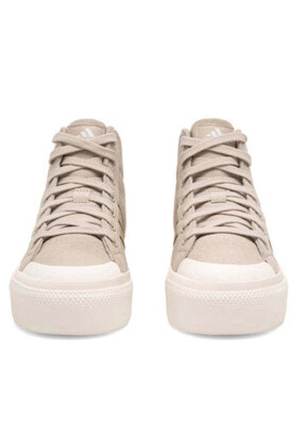 Adidas - adidas Sneakersy BRAVADA 2.0 MID PLATFORM IE2315 Beżowy. Kolor: beżowy. Materiał: materiał. Obcas: na platformie
