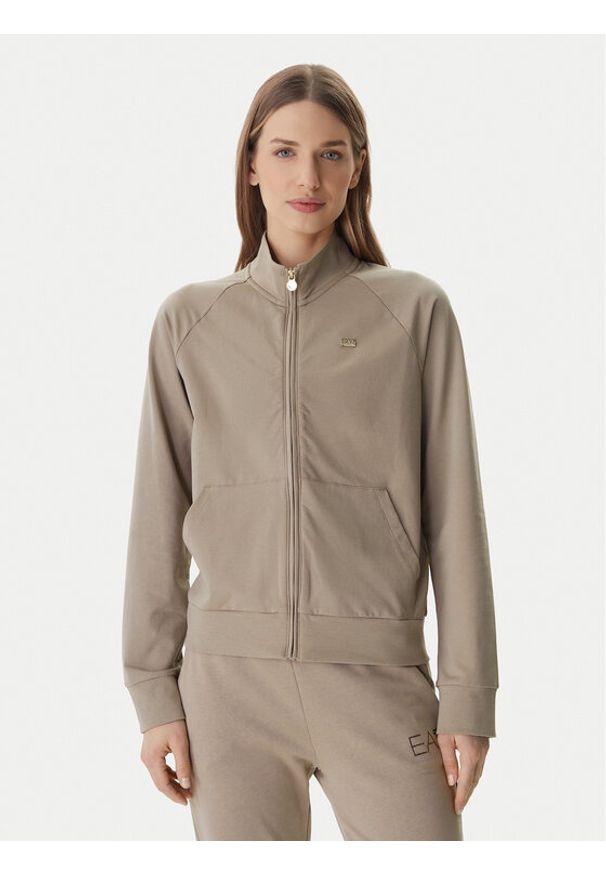 EA7 Emporio Armani Bluza 7W000457 AF13135 Brązowy Regular Fit. Kolor: brązowy. Materiał: bawełna