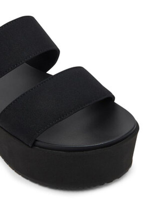 Calvin Klein Jeans Klapki Flatform Sandal Webbing In YW0YW01789 Czarny. Kolor: czarny. Materiał: materiał