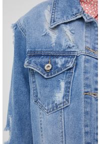Answear Lab kurtka jeansowa damska przejściowa. Okazja: na co dzień. Kolor: niebieski. Materiał: jeans. Styl: wakacyjny #2