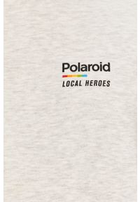 Local Heroes - Bluza x Polaroid. Okazja: na co dzień. Kolor: szary. Wzór: nadruk. Styl: casual