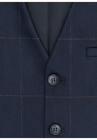 Pako Lorente - PAKO LORENTE – Granatowa kamizelka garniturowa w kratę Windowpane. Kolor: niebieski. Materiał: wiskoza, poliester, elastan #9