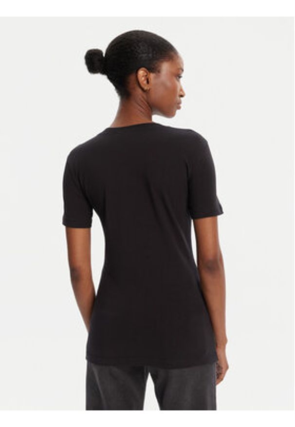 Versace Jeans Couture T-Shirt 79HAHT01 CJ03T Czarny Regular Fit. Kolor: czarny. Materiał: bawełna