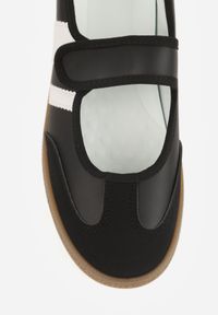 Born2be - Czarne Tenisówki w Stylu Balerinek z Zapięciem na Rzep Talwan. Okazja: na spacer, na co dzień. Zapięcie: rzepy. Kolor: czarny. Materiał: jeans. Styl: casual, elegancki, sportowy #5