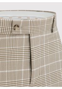 Pako Lorente - PAKO LORENTE – Beżowe spodnie męskie w kratę. Kolor: beżowy. Materiał: poliester, elastan, wiskoza #7