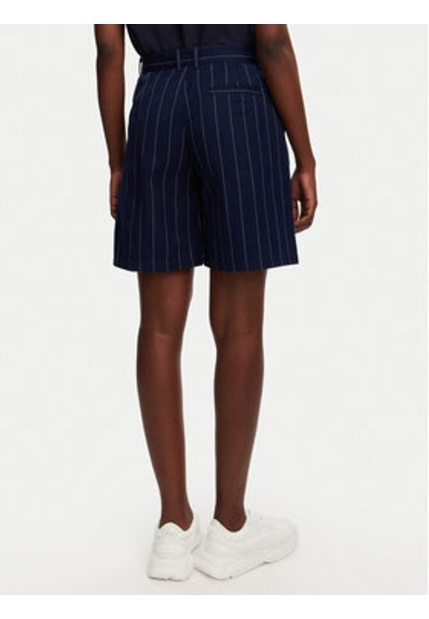 Adidas - adidas Bermudy Pinstripe JC7683 Granatowy Loose Fit. Kolor: niebieski. Materiał: syntetyk, bawełna