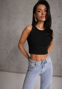 Renee - Czarny Top na Ramiączkach Basic Prążkowany Zitira. Okazja: na co dzień. Kolor: czarny. Materiał: prążkowany. Długość rękawa: na ramiączkach. Styl: casual #1