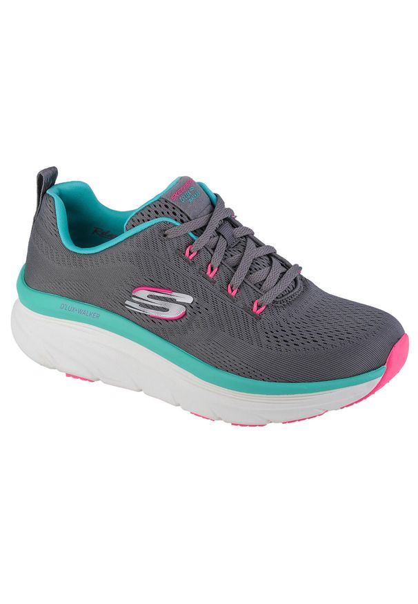 skechers - Buty sportowe Sneakersy damskie, Skechers D'Lux Walker - Fresh Finesse. Kolor: szary, wielokolorowy. Model: Skechers Sport. Sport: turystyka piesza