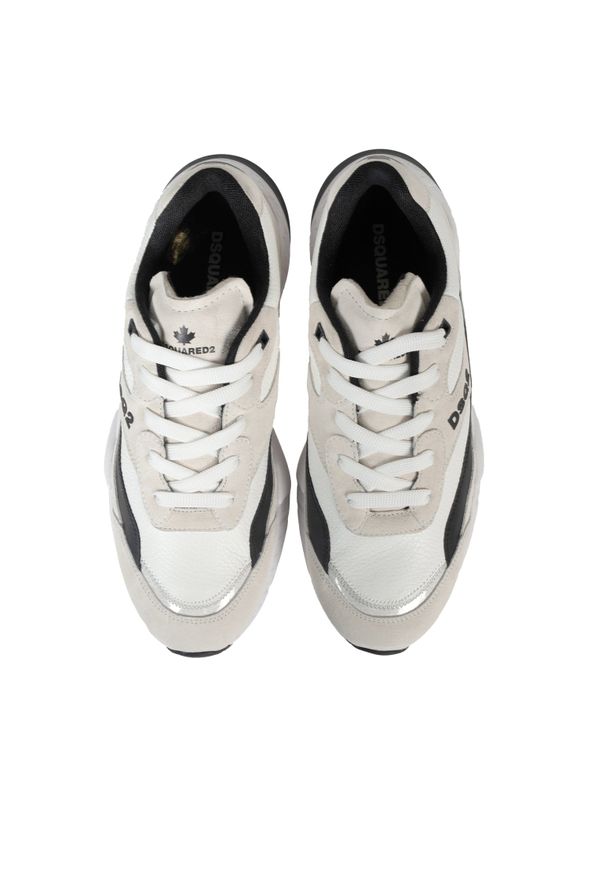 DSQUARED2 - Dsquared2 Sneakersy | SNM022901605495 | Mężczyzna | Czarny, Biały. Kolor: czarny, biały, wielokolorowy. Materiał: skóra