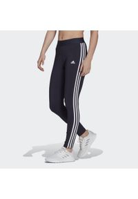 Adidas - LOUNGEWEAR Essentials 3-Stripes Leggings. Kolor: niebieski, wielokolorowy, biały. Materiał: materiał, bawełna