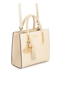 Kazar - Skórzana torebka o regularnym kształcie. Kolor: beżowy. Materiał: skórzane. Styl: wizytowy, biznesowy, elegancki. Rodzaj torebki: na ramię #3