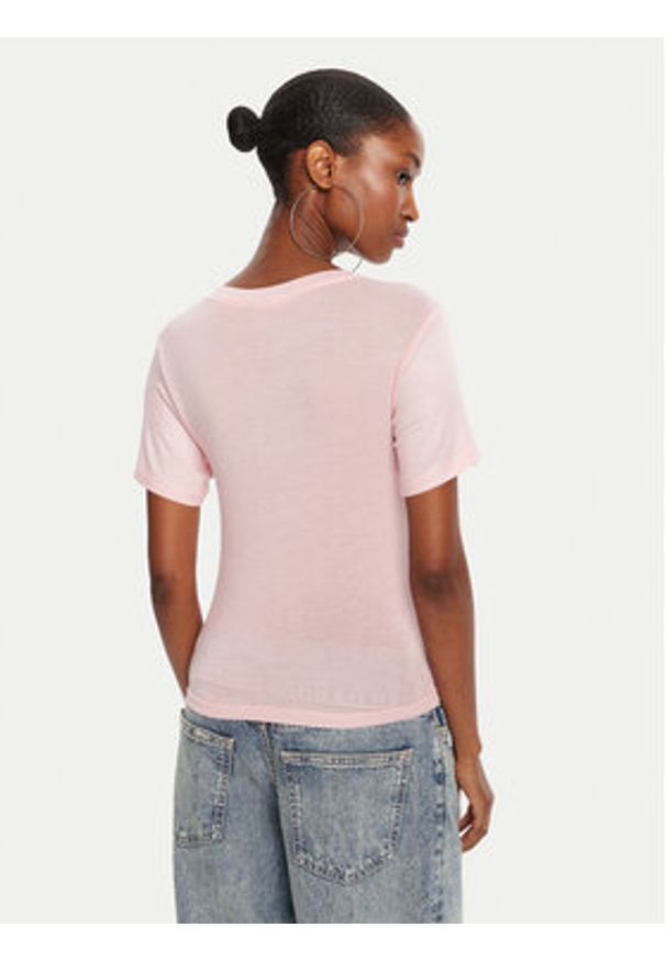Juicy Couture T-Shirt Sheer JCWCT225301 Różowy Slim Fit. Kolor: różowy. Materiał: wiskoza