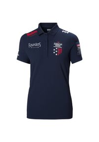 Damska koszulka polo Helly Hansen Crew Tech. Typ kołnierza: polo. Kolor: niebieski. Materiał: tkanina #1