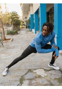4f - Legginsy do biegania szybkoschnące męskie. Kolor: czarny. Materiał: tkanina, guma, materiał, skóra. Wzór: gładki. Sport: fitness