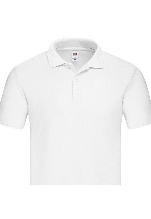 FRUIT OF THE LOOM - Męska Koszulka Polo Original Plain. Typ kołnierza: polo. Kolor: biały