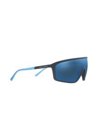 Armani Exchange okulary przeciwsłoneczne męskie. Kształt: prostokątne. Kolor: niebieski