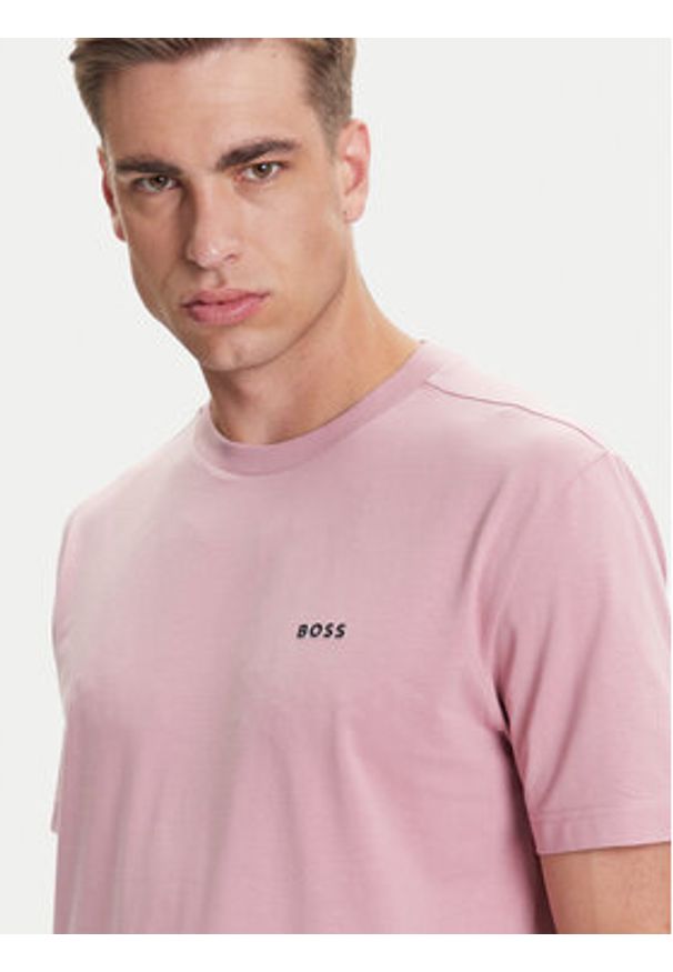 BOSS T-Shirt 50506373 Różowy Regular Fit. Kolor: różowy. Materiał: bawełna