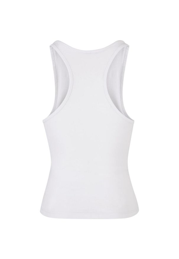 BUILD YOUR BRAND - Damski Bezrękawnik Typu Racerback. Kolor: biały. Długość rękawa: bez rękawów