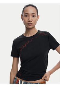 Desigual T-Shirt Charly 25WWTK08 Czarny Regular Fit. Kolor: czarny. Materiał: bawełna #5