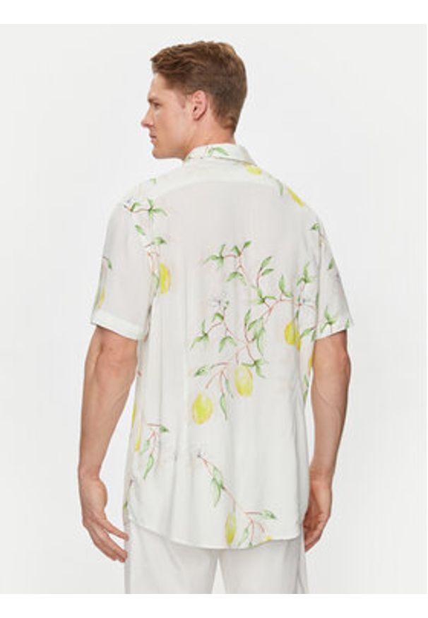 Guess Koszula M4GH59 WD4Z2 Biały Slim Fit. Kolor: biały. Materiał: wiskoza