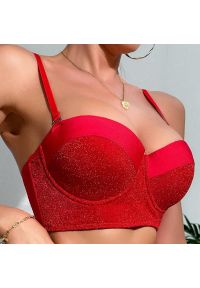 Intica - Biustonosz push-up z regulowanymi ramiączkami dla podkreślenia kształtów Kanja. Kolor: czerwony. Rodzaj stanika: push-up #4