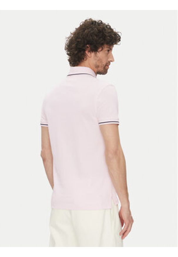 TOMMY HILFIGER - Tommy Hilfiger Polo MW0MW39993 Różowy Slim Fit. Typ kołnierza: polo. Kolor: różowy. Materiał: bawełna