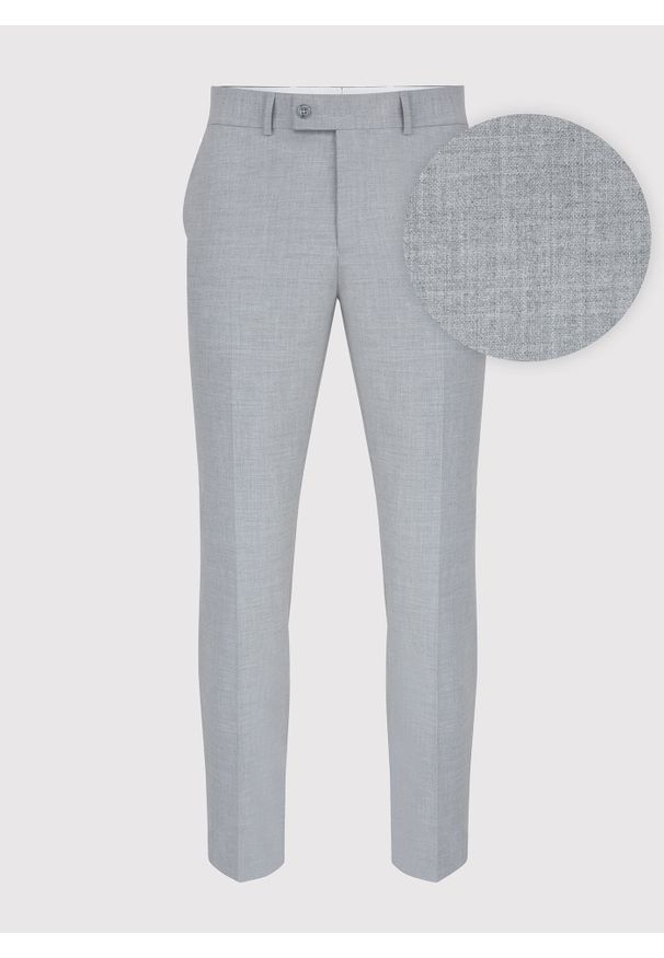 Pako Lorente - PAKO LORENTE – Męskie jasnoszare spodnie garniturowe. Kolor: szary. Materiał: poliester, elastan, wiskoza