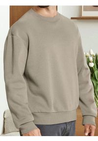 Sinsay - Bluza basic comfort fit - beżowy. Kolor: beżowy