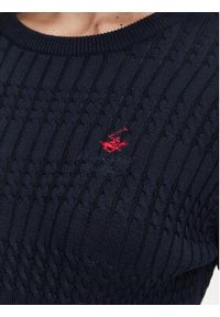 Beverly Hills Polo Club Sweter P-SS26W-M537390 Granatowy Regular Fit. Typ kołnierza: polo. Kolor: niebieski. Materiał: bawełna #3