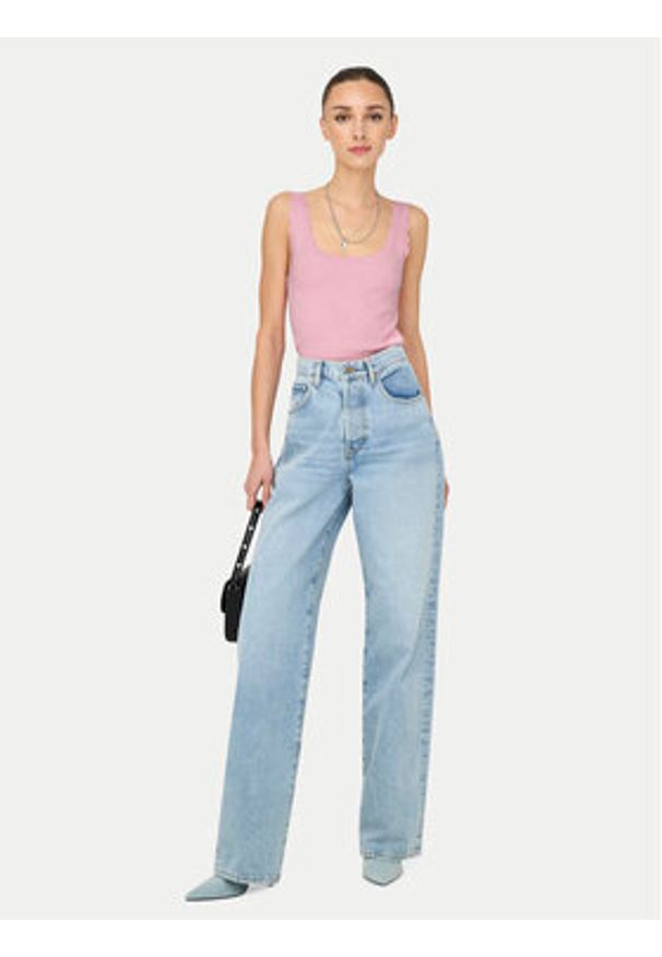 JDY Top Nanna 15290585 Różowy Slim Fit. Kolor: różowy. Materiał: wiskoza