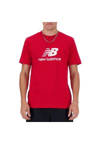 Koszulka New Balance MT41502TRE - czerwona. Kolor: czerwony. Materiał: bawełna. Długość rękawa: krótki rękaw. Długość: krótkie #1