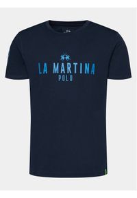 La Martina T-Shirt YMR322 JS206 Granatowy Regular Fit. Kolor: niebieski. Materiał: bawełna