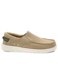 Beżowe Półbuty Jeep Wsuwane Obuwie Męskie. Okazja: na co dzień. Zapięcie: bez zapięcia. Kolor: beżowy. Materiał: jeans, materiał. Styl: casual