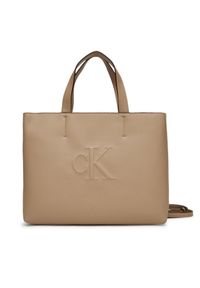 Torebka Calvin Klein Jeans. Kolor: beżowy