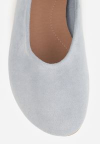 Born2be - Niebieskie Casualowe Balerinki z Imitacji Zamszu Zambra. Okazja: na co dzień. Kolor: niebieski. Materiał: zamsz. Wzór: kolorowy. Sezon: lato. Styl: casual #3