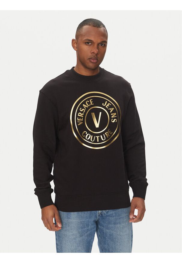 Versace Jeans Couture Bluza 78GAIT01 Czarny Regular Fit. Kolor: czarny. Materiał: bawełna