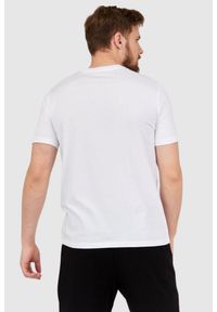 Armani Exchange - ARMANI EXCHANGE Biały t-shirt męski z czarnym logo. Kolor: biały. Materiał: prążkowany #3