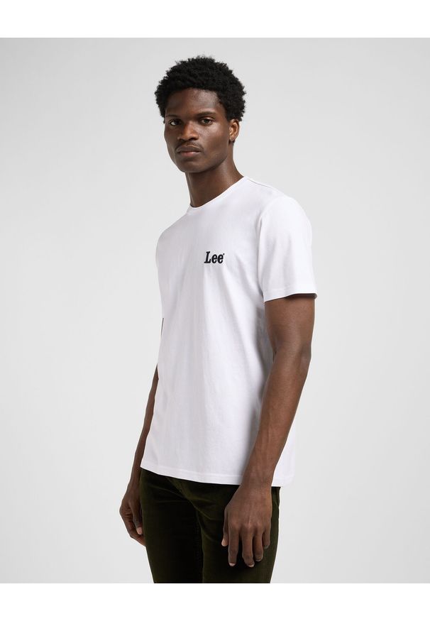 Lee - MESKA KOSZULKA LEE SS SMALL LOGO TEE BRIGHT WHITE 112370503