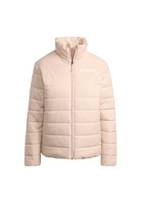Adidas - Kurtka ocieplana Terrex Multi Essentials. Kolor: beżowy. Materiał: puch. Technologia: ClimaWarm (Adidas). Sport: turystyka piesza